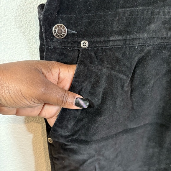 Vintage Liz Claiborne Black Velvet Overalls Size M Velour Cottage Farmhouse - Picture 6 of 12